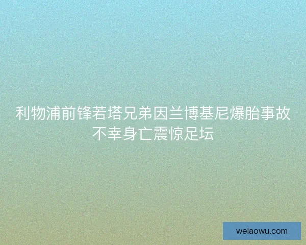 利物浦前锋若塔兄弟因兰博基尼爆胎事故不幸身亡震惊足坛